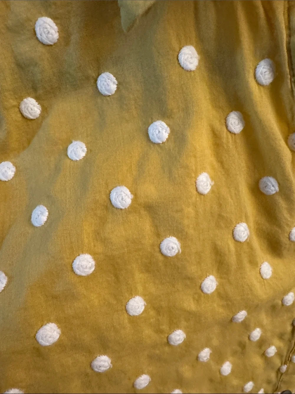 J. Jill Yellow Polka Dot Button-Up Top - Picture 3 of 5